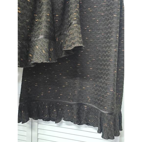 Doncaster Collection Brown Tweed Ruffled Silk Trim Jacket Blazer & Skirt Set 3X - Picture 4 of 7